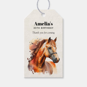 Beautiful Sorrel Horse Portrait Birthday Thank You Gift Tags