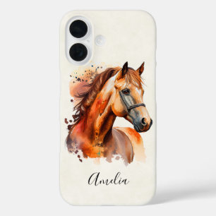 Beautiful Sorrel Horse Portrait iPhone 16 Case