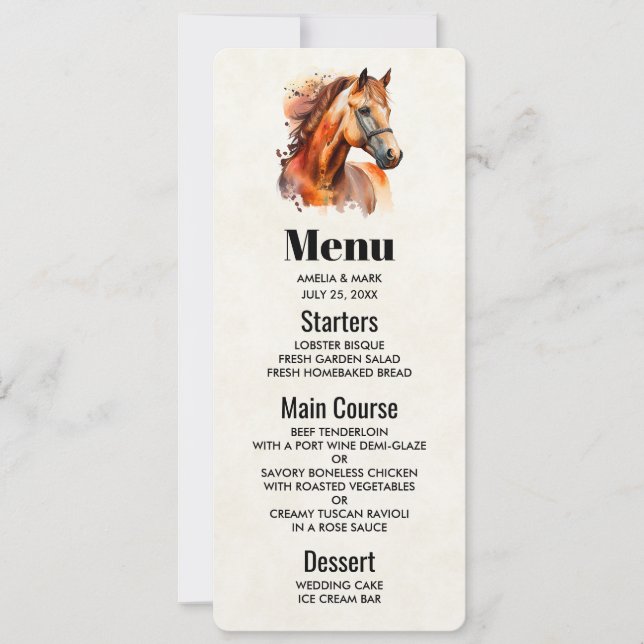 Beautiful Sorrel Horse Portrait Invitation (Front)