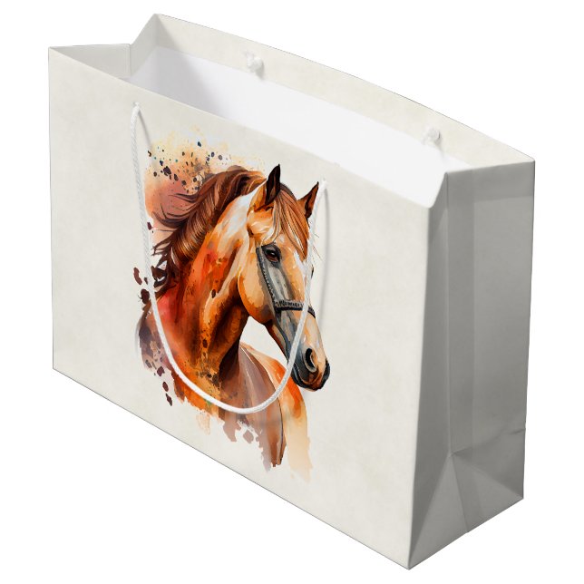 Beautiful Sorrel Horse Portrait Large Gift Bag (Back Angled)