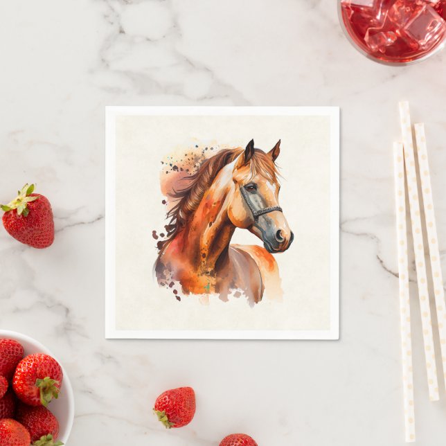 Beautiful Sorrel Horse Portrait Napkin (Insitu)