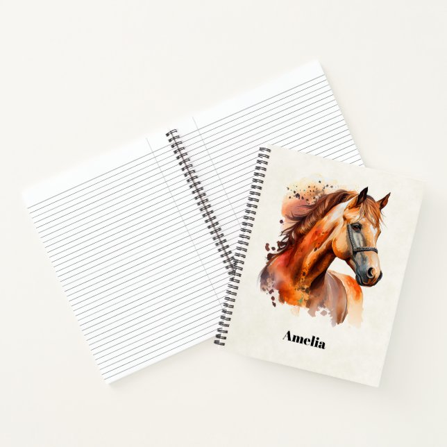 Beautiful Sorrel Horse Portrait Notebook (Inside)