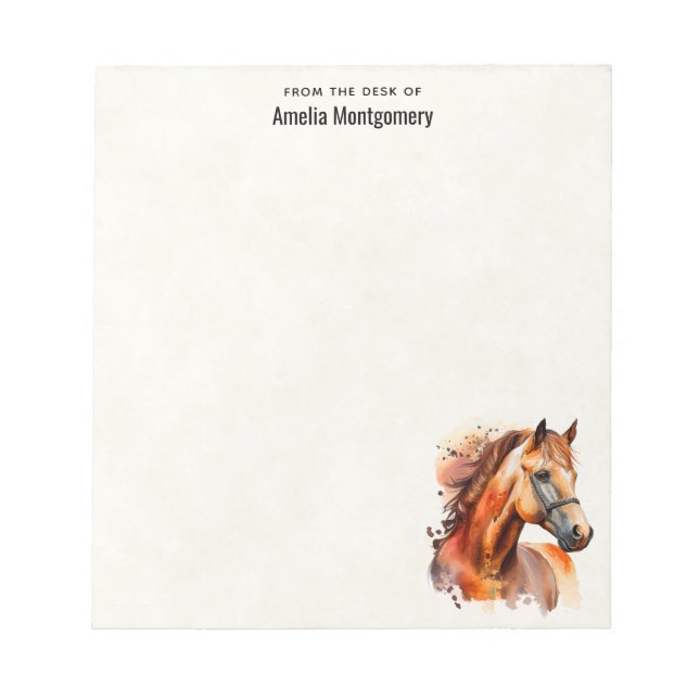 Beautiful Sorrel Horse Portrait Notepad (Front)