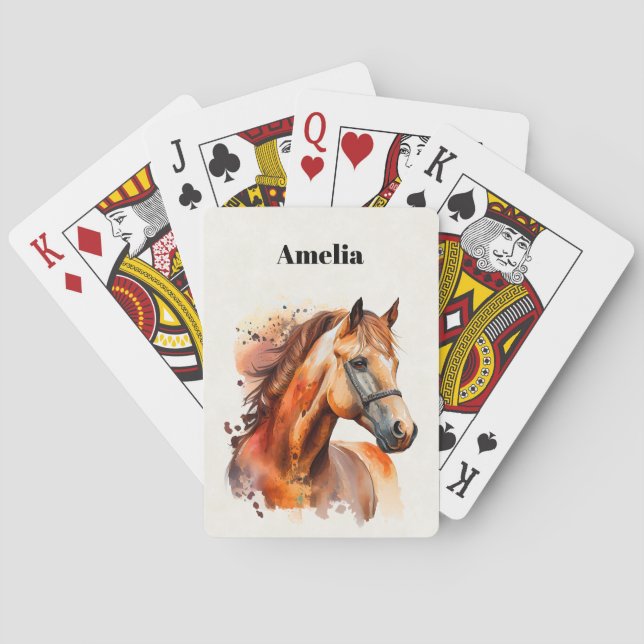 Beautiful Sorrel Horse Portrait Playing Cards (Back)