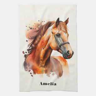 Beautiful Sorrel Horse Portrait Tea Towel
