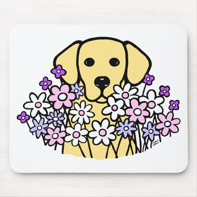 Beautiful Soul Yellow Labrador Illustration Mouse Pad (Front)