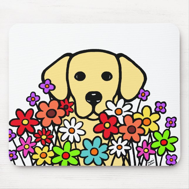 Beautiful Soul Yellow Labrador Illustration Mouse Pad (Front)