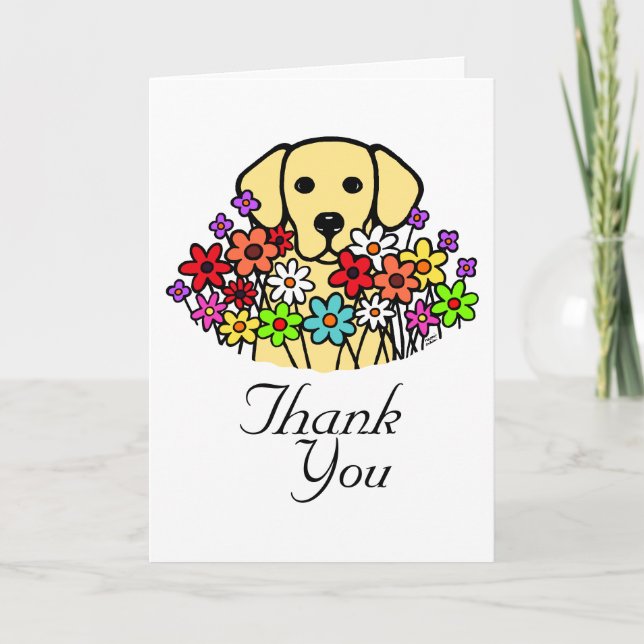 Beautiful Soul Yellow Labrador Illustration Thank You Card (Front)