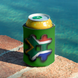 Beautiful South Africa Hashtag Flag Pattern Art Can Cooler
