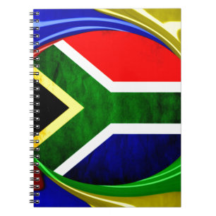 Beautiful South Africa National Flag Colours Motif Notebook