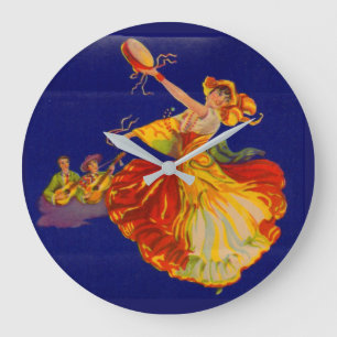 beautiful Spanish dancer Large Clock