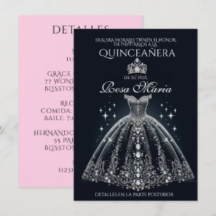 Beautiful Spanish Quinceañera Quince Invitation