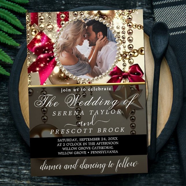 Beautiful Sparkly Elegant Photo Wedding All in One Invitation (Creator Uploaded)