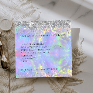 Beautiful Sparkly Glitter I’m sorry apology Card