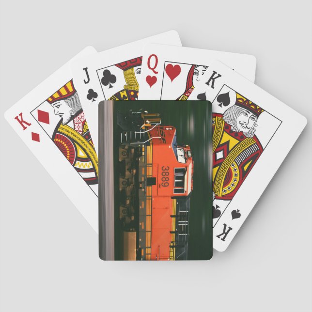 Beautiful Speeding Diesel Train Engine Playing Cards (Back)