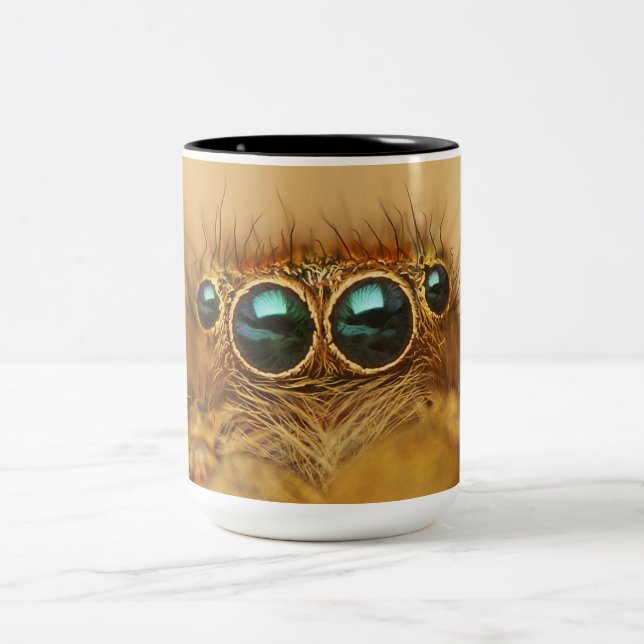 Beautiful Spider Eyes Two-Tone Coffee Mug (Center)
