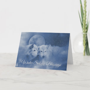 Beautiful Spiritual Wolves Winter Solstice Card