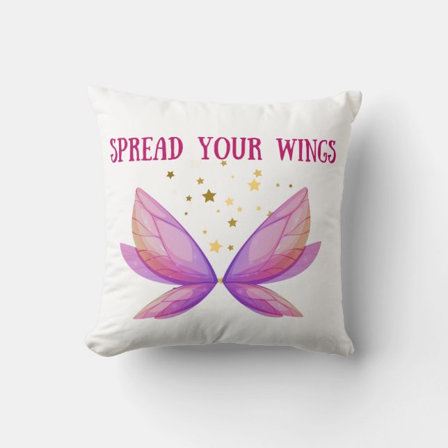 Beautiful Spread Your Wings Throw Pillow (Front)