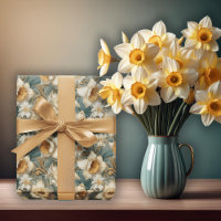 Beautiful Spring Baroque Daffodils Floral Pattern