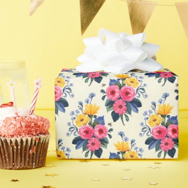 Beautiful Spring Bouquet Wrapping Paper (Birthday Party)