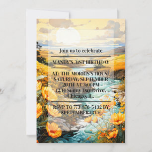 Beautiful Spring Country Creek Birthday Party Invitation