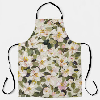 Beautiful spring floral with blossom tree branches apron