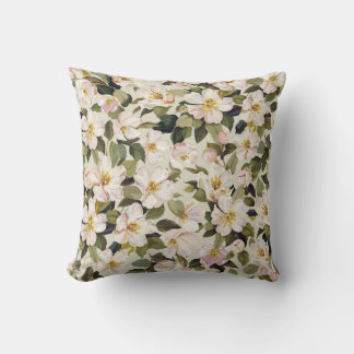 Beautiful spring floral with blossom tree branches cushion