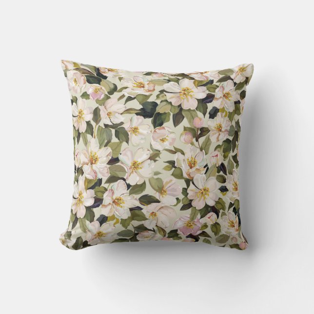 Beautiful spring floral with blossom tree branches cushion (Front)