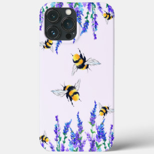 Beautiful Spring Flowers and Bees Flying  iPhone 13 Pro Max Case