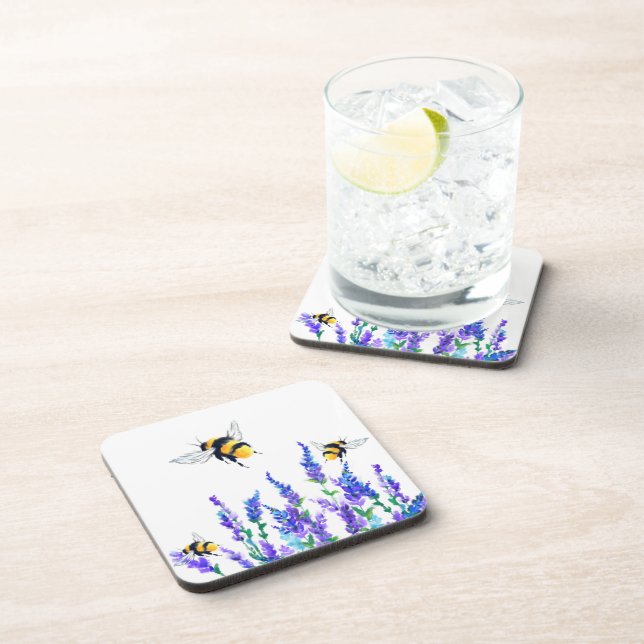 Beautiful Spring Flowers and Bees Flying Coaster (Right Side)