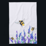 Beautiful Spring Flowers and Bees Flying - Drawing Tea Towel<br><div class="desc">Beautiful Spring Flowers and Bees Flying - Drawing Nature Sweet Honey Bee - Choose / Add Your Favourite Text / Colour - Make Your Unique Gift - Resize and move or remove and add elements with customisation tool ! - Drawing and Design by MIGNED. You can also transfer my designs...</div>
