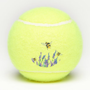 Beautiful Spring Flowers and Bees Flying - Drawing Tennis Balls