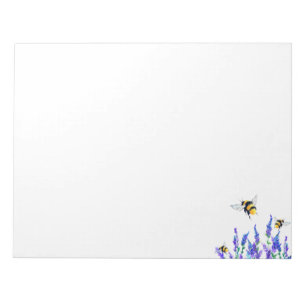 Beautiful Spring Flowers and Bees Flying - Notepad