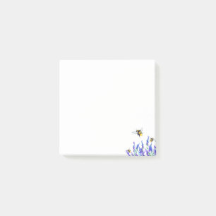 Beautiful Spring Flowers and Bees Flying Post-it Notes