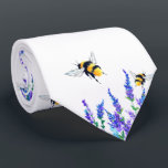Beautiful Spring Flowers and Bees Neck Tie<br><div class="desc">Neck Tie with Beautiful Spring Flowers and Bees Flying - Drawing Nature Sweet Honey Bee - Choose / Add Your Favourite Text / Colour - Make Your Unique Ties Gift - Resize and move or remove and add elements / image with customisation tool ! - Drawing and Design by MIGNED....</div>