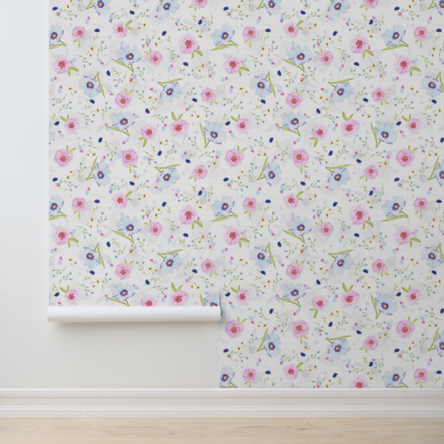 Beautiful Spring Flowers Pattern Floral Wallpaper (Application)
