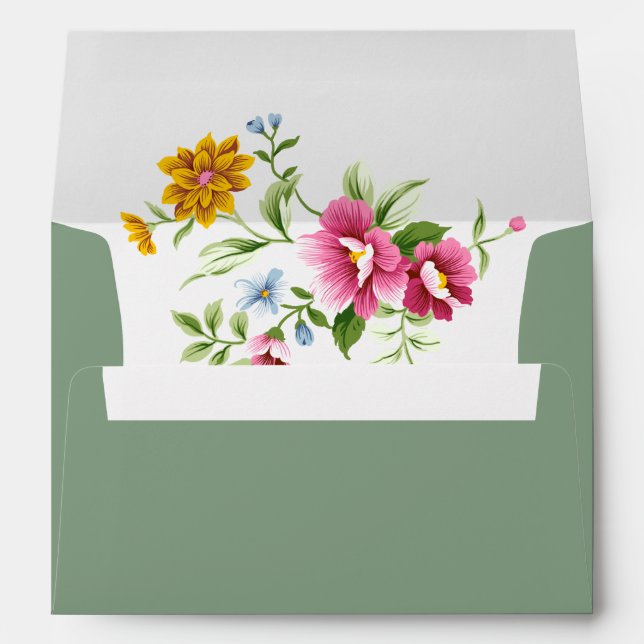 Beautiful Spring Flowers Wedding  Envelope (Back (Bottom))