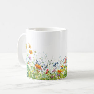 Beautiful Spring Meadow Flowers Wrap Coffee Mug