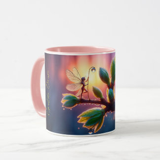 Beautiful spring nature with miniature pixie art mug