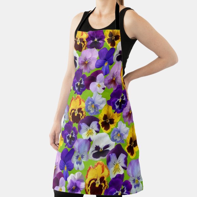 Beautiful Spring Pansies All-Over Print Apron (Insitu)