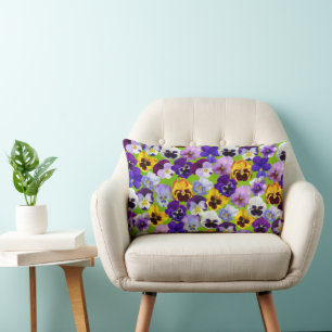 Beautiful Spring Pansies  Lumbar Cushion