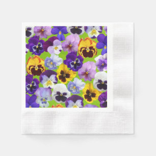 Beautiful Spring Pansies  Napkin