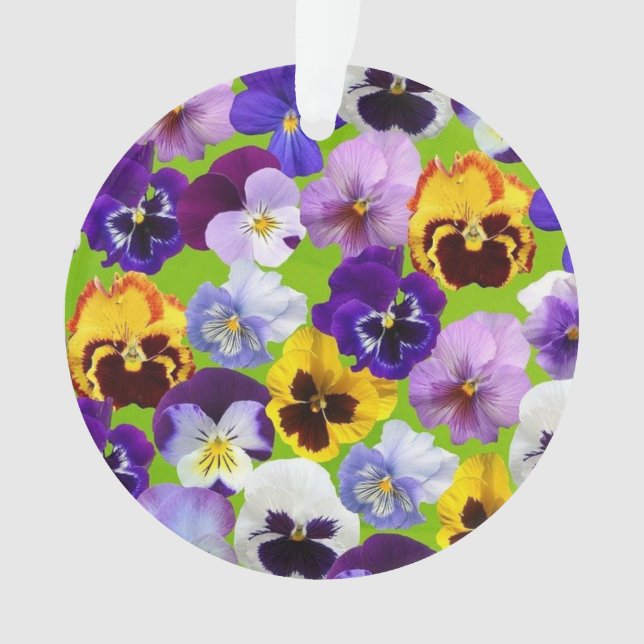 Beautiful Spring Pansies  Ornament (Front)