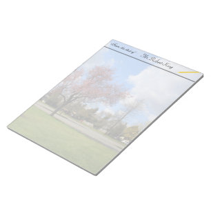 Beautiful spring park landscape photography notepad