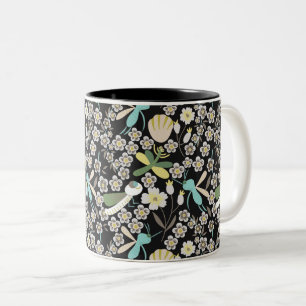 Beautiful Spring Pattern Two-Tone Coffee Mug