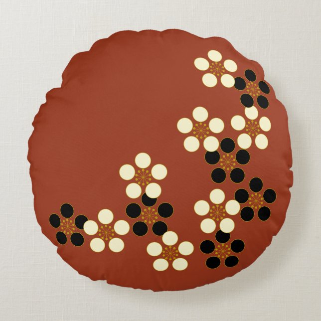 Beautiful Springtime Japanese Cherry Blossom Round Cushion (Front)