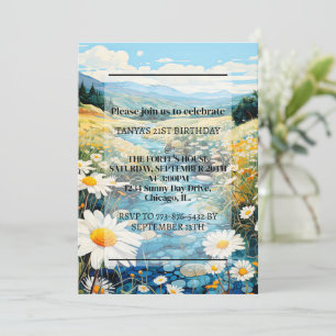Beautiful Springtime Meadow Birthday Party Invitation