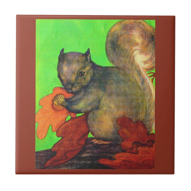 beautiful squirrel ceramic tile (Front)