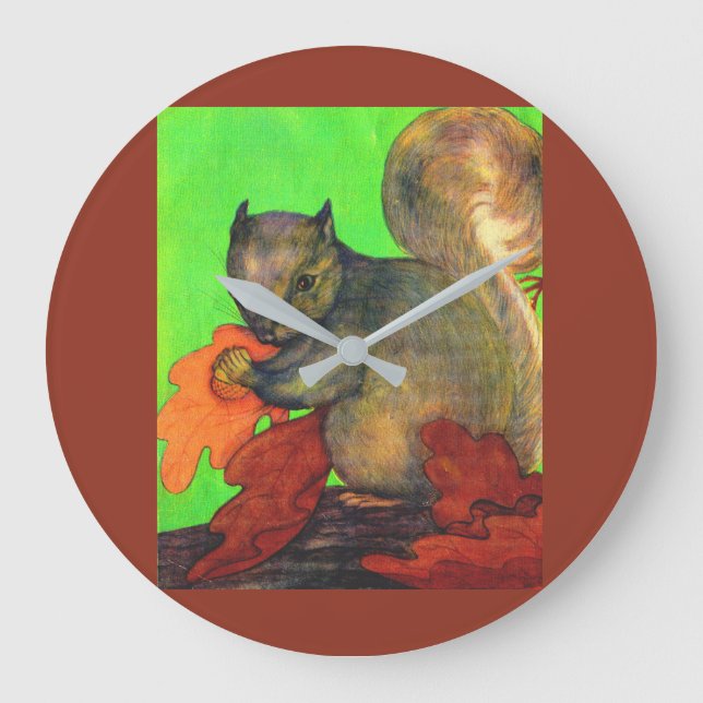 beautiful squirrel large clock (Front)