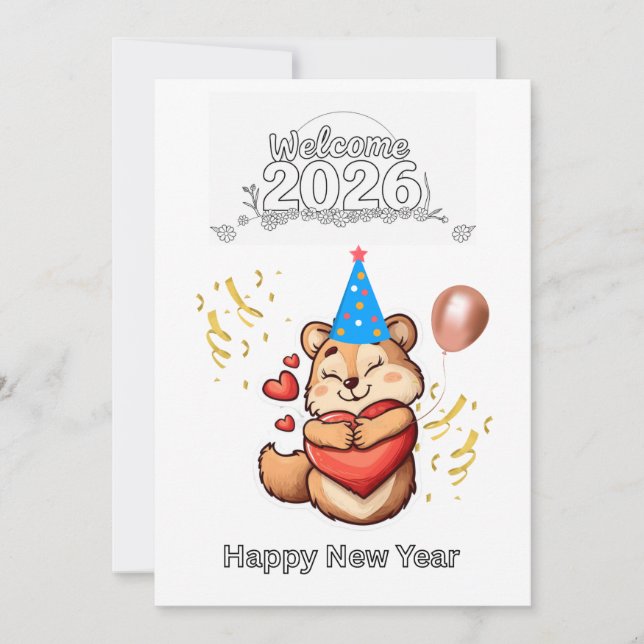 Beautiful Squirrel Sweet Dreams – Happy New Year 2 Card (Front)